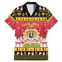 Belgium Christmas Family Matching Mermaid Dress and Hawaiian Shirt Coat Of Arms Vrolijk Kerstfeest - Wonder Print Shop