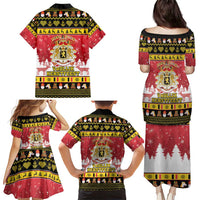 Belgium Christmas Family Matching Puletasi and Hawaiian Shirt Coat Of Arms Vrolijk Kerstfeest - Wonder Print Shop