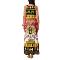Belgium Christmas Family Matching Tank Maxi Dress and Hawaiian Shirt Coat Of Arms Vrolijk Kerstfeest - Wonder Print Shop