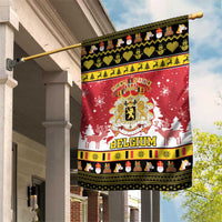 Belgium Christmas Garden Flag Coat Of Arms Vrolijk Kerstfeest - Wonder Print Shop