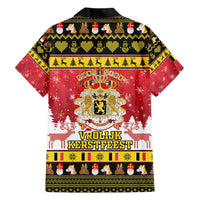 Belgium Christmas Hawaiian Shirt Coat Of Arms Vrolijk Kerstfeest - Wonder Print Shop