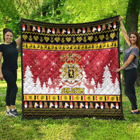 Belgium Christmas Quilt Coat Of Arms Vrolijk Kerstfeest - Wonder Print Shop