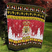 Belgium Christmas Quilt Coat Of Arms Vrolijk Kerstfeest - Wonder Print Shop