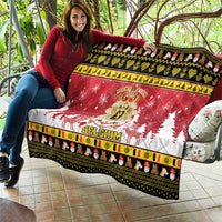 Belgium Christmas Quilt Coat Of Arms Vrolijk Kerstfeest - Wonder Print Shop