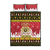 Belgium Christmas Quilt Bed Set Coat Of Arms Vrolijk Kerstfeest - Wonder Print Shop