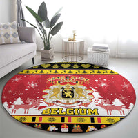Belgium Christmas Round Carpet Coat Of Arms Vrolijk Kerstfeest