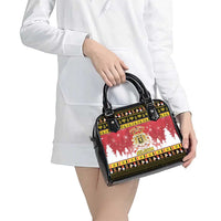 Belgium Christmas Shoulder Handbag Coat Of Arms Vrolijk Kerstfeest