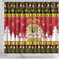 Belgium Christmas Shower Curtain Coat Of Arms Vrolijk Kerstfeest