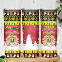 Belgium Christmas Skinny Tumbler Coat Of Arms Vrolijk Kerstfeest - Wonder Print Shop