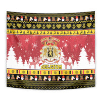 Belgium Christmas Tapestry Coat Of Arms Vrolijk Kerstfeest - Wonder Print Shop
