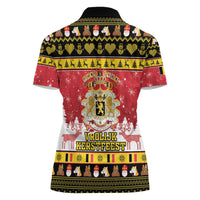 Belgium Christmas Women Polo Shirt Coat Of Arms Vrolijk Kerstfeest - Wonder Print Shop