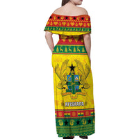 Ghana Christmas Family Matching Off Shoulder Maxi Dress and Hawaiian Shirt Coat Of Arms Afishapa - Wonder Print Shop