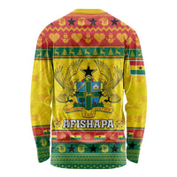Ghana Christmas Long Sleeve Shirt Coat Of Arms Afishapa - Wonder Print Shop
