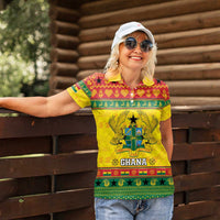Ghana Christmas Women Polo Shirt Coat Of Arms Afishapa - Wonder Print Shop
