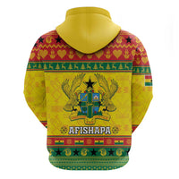 Ghana Christmas Zip Hoodie Coat Of Arms Afishapa - Wonder Print Shop