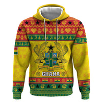Ghana Christmas Zip Hoodie Coat Of Arms Afishapa - Wonder Print Shop
