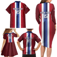Custom Norway Football 2026 Family Matching Long Sleeve Bodycon Dress and Hawaiian Shirt Road To Champions - Wonder Print Shop