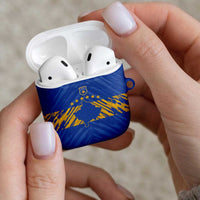 Kosovo Football 2026 AirPods Case Rising Nation Blue Gold - Wonder Print Shop