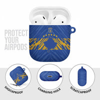 Kosovo Football 2026 AirPods Case Rising Nation Blue Gold - Wonder Print Shop