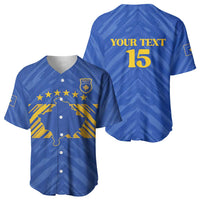 Custom Kosovo Football 2026 Baseball Jersey Rising Nation Blue Gold - Wonder Print Shop