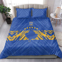 Kosovo Football 2026 Bedding Set Rising Nation Blue Gold - Wonder Print Shop