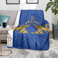 Kosovo Football 2026 Blanket Rising Nation Blue Gold - Wonder Print Shop