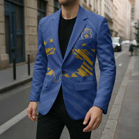 Custom Kosovo Football 2026 Blazer Rising Nation Blue Gold - Wonder Print Shop