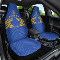 Kosovo Football 2026 Car Seat Cover Rising Nation Blue Gold - Wonder Print Shop