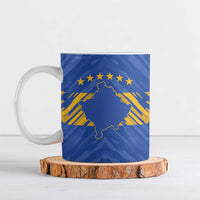 Custom Kosovo Football 2026 Ceramic Mug Rising Nation Blue Gold - Wonder Print Shop