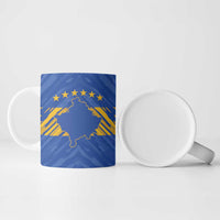 Custom Kosovo Football 2026 Ceramic Mug Rising Nation Blue Gold - Wonder Print Shop