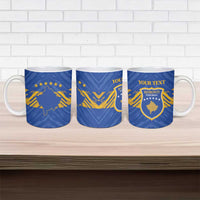 Custom Kosovo Football 2026 Ceramic Mug Rising Nation Blue Gold - Wonder Print Shop