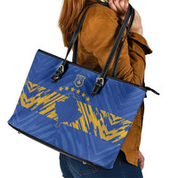 Kosovo Football 2026 Leather Tote Bag Rising Nation Blue Gold - Wonder Print Shop