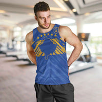 Custom Kosovo Football 2026 Men Tank Top Rising Nation Blue Gold - Wonder Print Shop