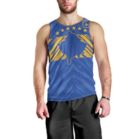 Custom Kosovo Football 2026 Men Tank Top Rising Nation Blue Gold - Wonder Print Shop