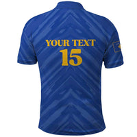 Custom Kosovo Football 2026 Polo Shirt Rising Nation Blue Gold - Wonder Print Shop