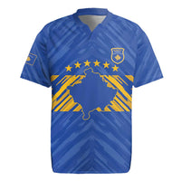 Custom Kosovo Football 2026 Rugby Jersey Rising Nation Blue Gold - Wonder Print Shop