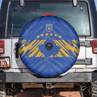 Kosovo Football 2026 Spare Tire Cover Rising Nation Blue Gold - Wonder Print Shop