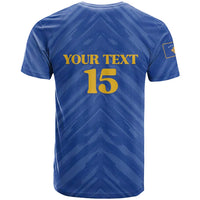 Custom Kosovo Football 2026 T Shirt Rising Nation Blue Gold - Wonder Print Shop