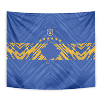 Kosovo Football 2026 Tapestry Rising Nation Blue Gold - Wonder Print Shop