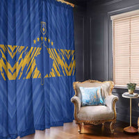 Kosovo Football 2026 Window Curtain Rising Nation Blue Gold - Wonder Print Shop