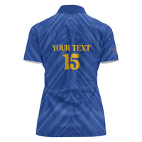 Custom Kosovo Football 2026 Women Polo Shirt Rising Nation Blue Gold - Wonder Print Shop