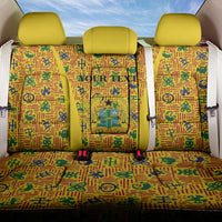 Custom Ghana Football Back Car Seat Cover Yellow Adinkra Pattern - Wonder Print Shop