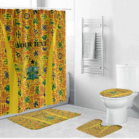 Custom Ghana Football Bathroom Set Yellow Adinkra Pattern - Wonder Print Shop