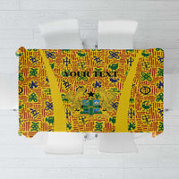 Custom Ghana Football Tablecloth Yellow Adinkra Pattern - Wonder Print Shop
