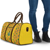 Custom Ghana Football Travel Bag Yellow Adinkra Pattern - Wonder Print Shop
