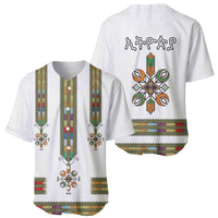 Ethiopian Traditional Habesha Costume Baseball Jersey Cross With Tilet Pattern