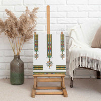 Ethiopian Traditional Habesha Costume Canvas Wall Art Cross With Tilet Pattern