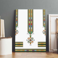 Ethiopian Traditional Habesha Costume Canvas Wall Art Cross With Tilet Pattern