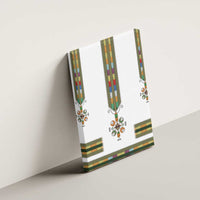 Ethiopian Traditional Habesha Costume Canvas Wall Art Cross With Tilet Pattern