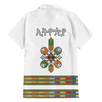Ethiopian Traditional Habesha Costume Hawaiian Shirt Cross With Tilet Pattern